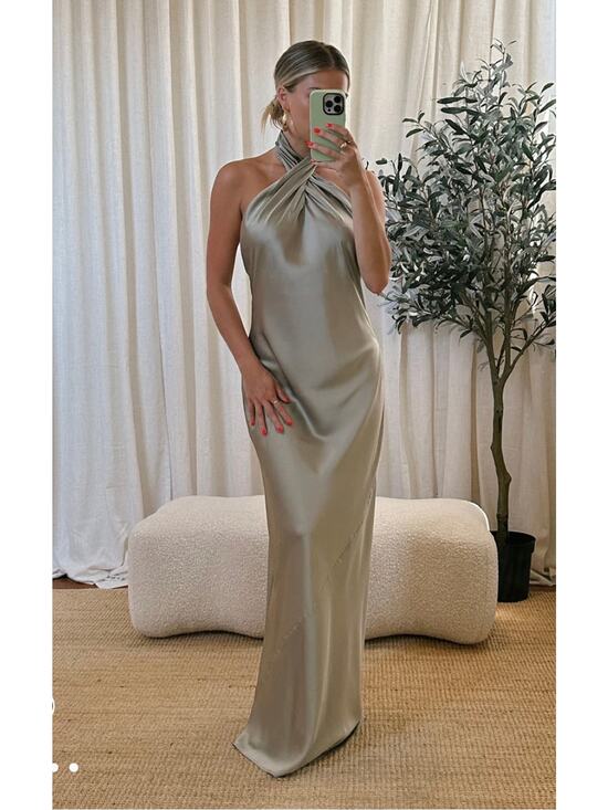 Show Me Your MuMu Dresses & Skirts - Show Me Your Mumu Jasmine Halter Maxi Dress Moss Green Size XXS